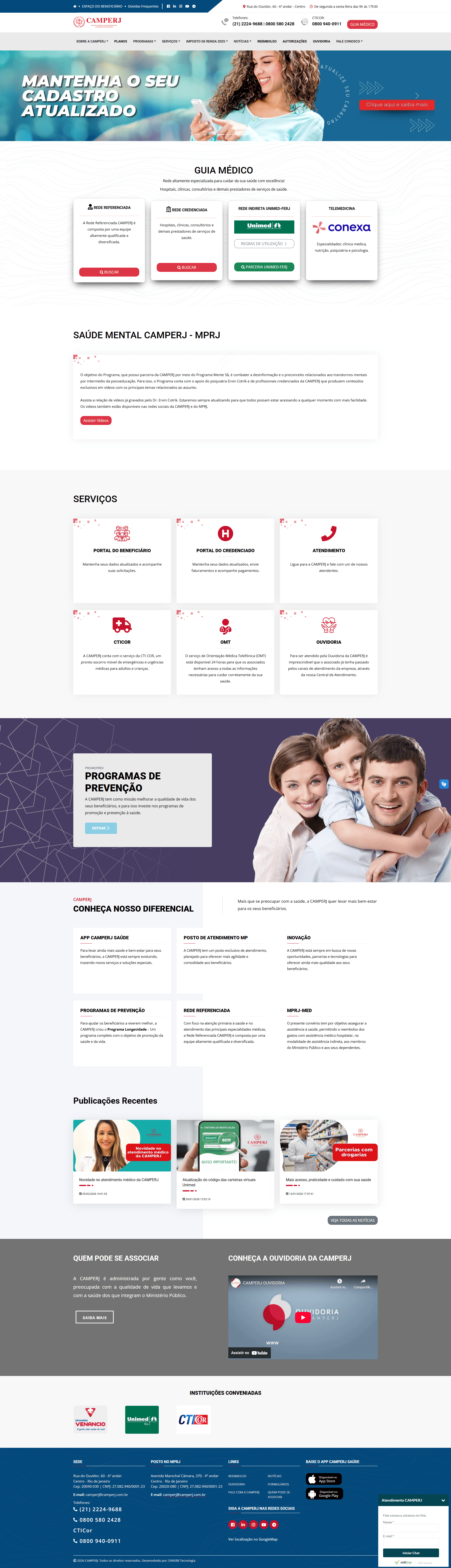 Website Institucional - CAMPERJ